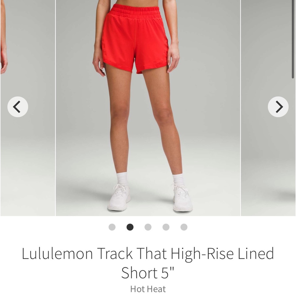 NWT Lululemon Track That High Rise Shorts HOT HEAT 5” Sz 4